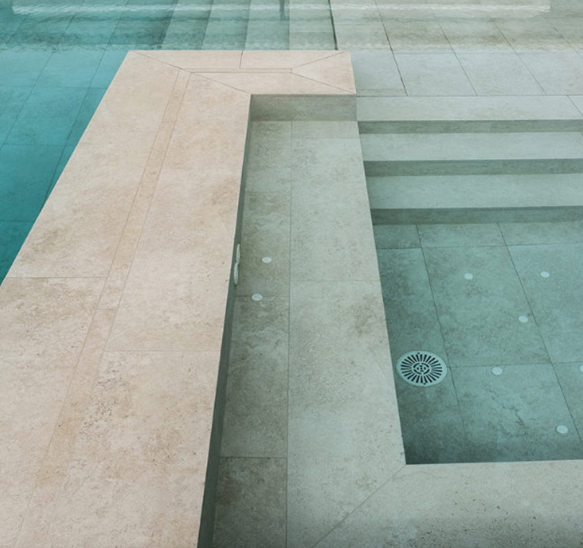 Azulejo crosscut petra para piscinas