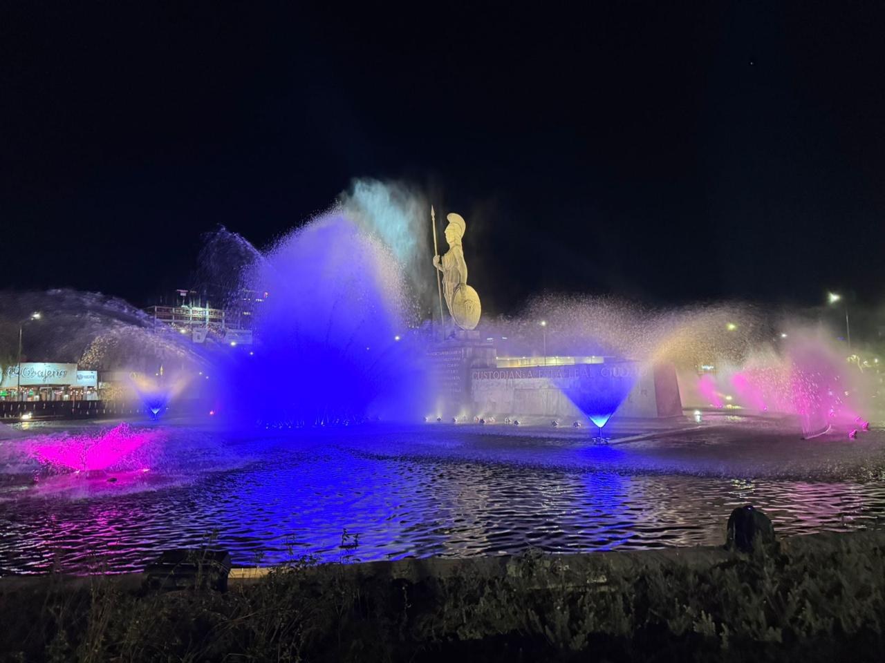 La Minerva fountain illuminated by UMAT